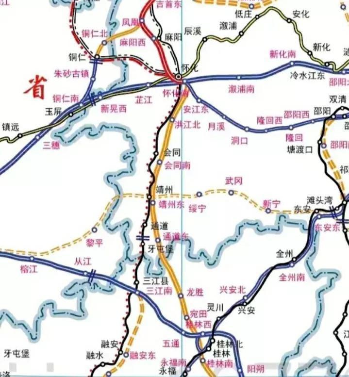 怀桂高铁最新线路图，自然美景的宁静之旅启程